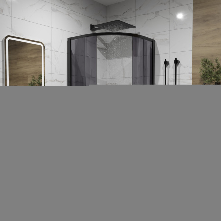 Душевой уголок Niagara Eco _0081432QT 80х80 стекло тонированное профиль черный с поддоном